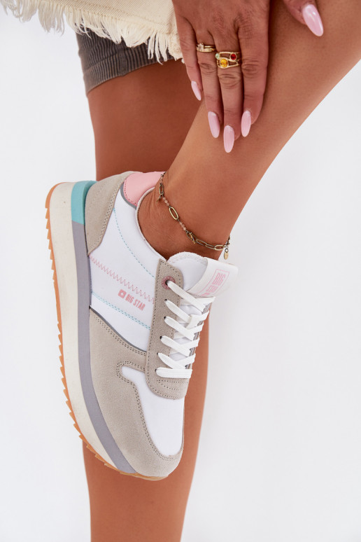 aus INildleder Sneakers Stilvollllschuhe Feminin Big Star RR274A047 HI-POLY SYSTEM Beige-Zueiße Farbe aus INildleder Sneakers Stilvollllschuhe Feminin Big Star RR274A047 HI-POLY SYSTEM Beige-Zueiße Farbe