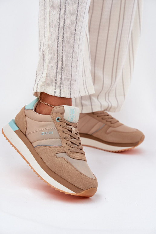 aus INildleder Sneakers Stilvollllschuhe Feminin Big Star RR274A048 HI-POLY SYSTEM Beige aus INildleder Sneakers Stilvollllschuhe Feminin Big Star RR274A048 HI-POLY SYSTEM Beige