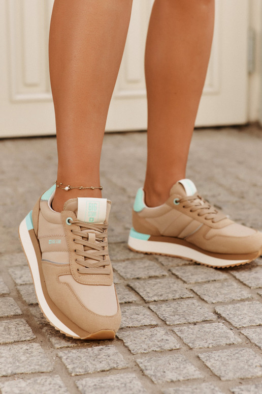 aus INildleder Sneakers Stilvollllschuhe Feminin Big Star RR274A048 HI-POLY SYSTEM Beige aus INildleder Sneakers Stilvollllschuhe Feminin Big Star RR274A048 HI-POLY SYSTEM Beige