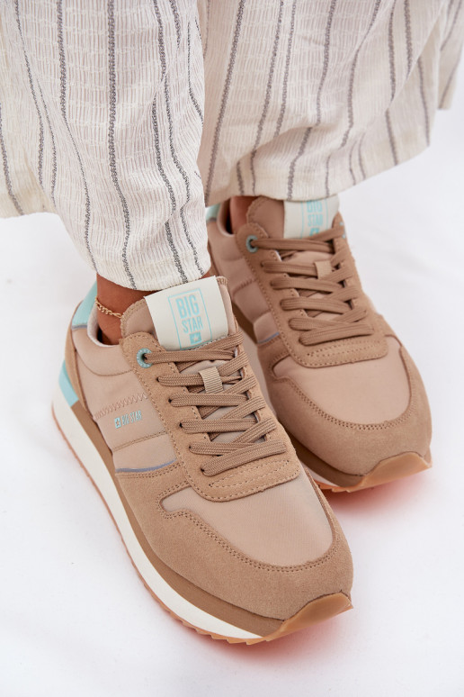 aus INildleder Sneakers Stilvollllschuhe Feminin Big Star RR274A048 HI-POLY SYSTEM Beige aus INildleder Sneakers Stilvollllschuhe Feminin Big Star RR274A048 HI-POLY SYSTEM Beige