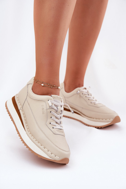 Haut Sneakers Stilvollllschuhe Feminin mit einer Plattform Big Star RR274A334 Beige Haut Sneakers Stilvollllschuhe Feminin mit einer Plattform Big Star RR274A334 Beige