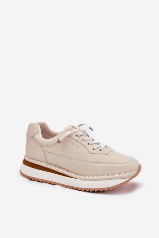 Haut Sneakers Stilvollllschuhe Feminin mit einer Plattform Big Star RR274A334 Beige Haut Sneakers Stilvollllschuhe Feminin mit einer Plattform Big Star RR274A334 Beige
