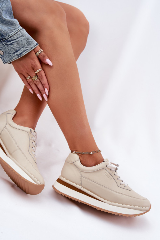 Haut Sneakers Stilvollllschuhe Feminin mit einer Plattform Big Star RR274A334 Beige Haut Sneakers Stilvollllschuhe Feminin mit einer Plattform Big Star RR274A334 Beige