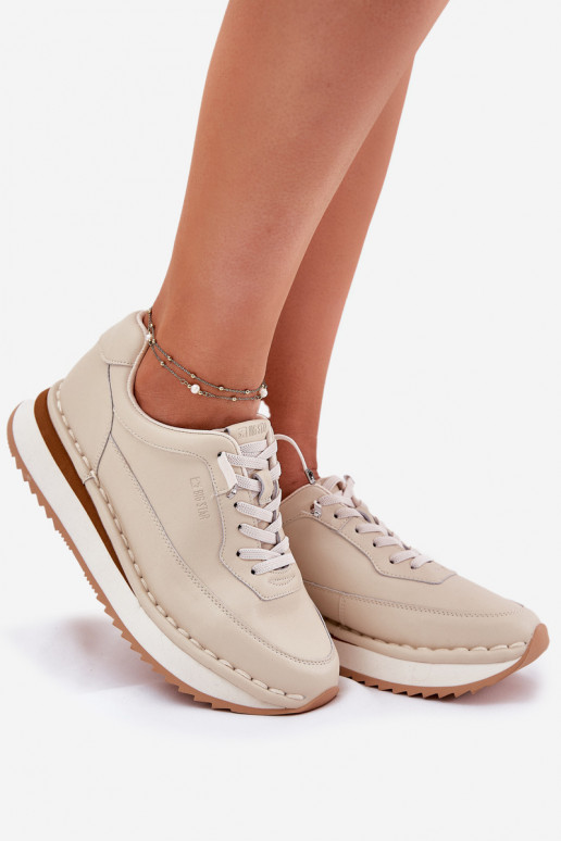 Haut Sneakers Stilvollllschuhe Feminin mit einer Plattform Big Star RR274A334 Beige Haut Sneakers Stilvollllschuhe Feminin mit einer Plattform Big Star RR274A334 Beige