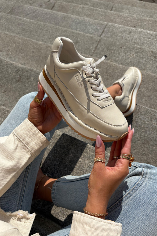 Haut Sneakers Stilvollllschuhe Feminin mit einer Plattform Big Star RR274A334 Beige Haut Sneakers Stilvollllschuhe Feminin mit einer Plattform Big Star RR274A334 Beige