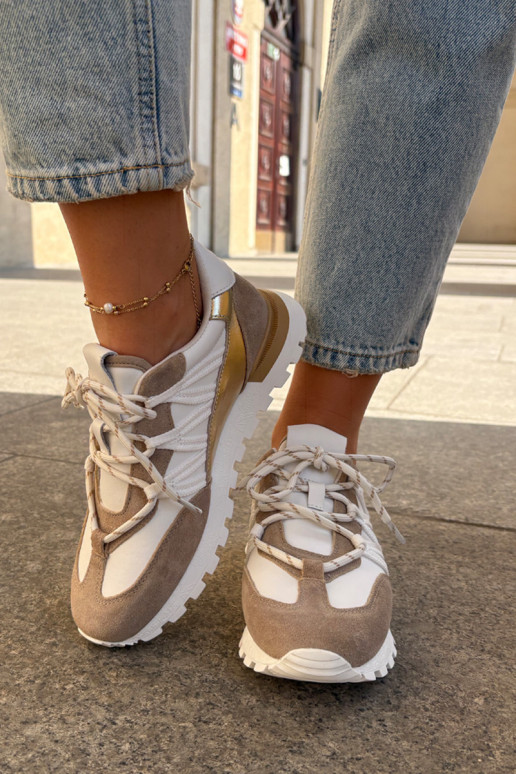 Haut Schuhe Sneakers Stilvollllschuhe Feminin Artiker 56C1738 Beige-goldene Farbe Haut Schuhe Sneakers Stilvollllschuhe Feminin Artiker 56C1738 Beige-goldene Farbe