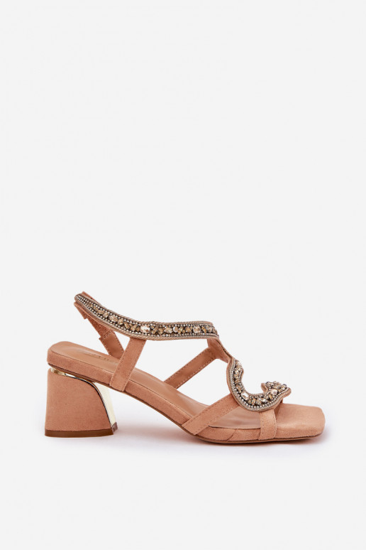 Damen-Sandalen mit hohen Absätzen mit leuchtenden Augen Artiker 56C1374 Beige Damen-Sandalen mit hohen Absätzen mit leuchtenden Augen Artiker 56C1374 Beige