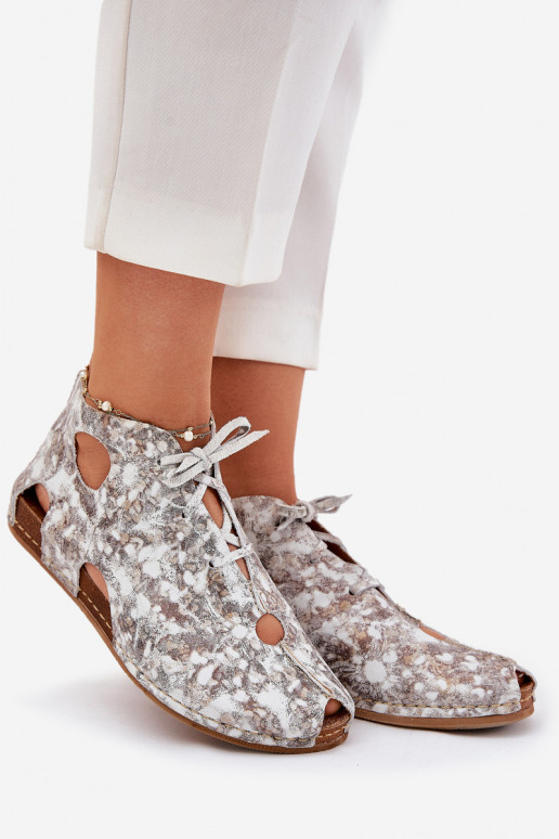 Gemustert Haut Stiefel Es mussciejka 03426-46 INeiß-Beige Gemustert Haut Stiefel Es mussciejka 03426-46 INeiß-Beige