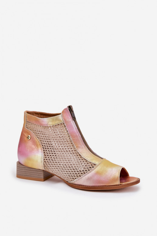 Haut Damenstiefel mit breiten AbsätzenOdkrytymi Palcami Es mussciejka 06413-15 Rosa-orange Farbe Haut Damenstiefel mit breiten AbsätzenOdkrytymi Palcami Es mussciejka 06413-15 Rosa-orange Farbe