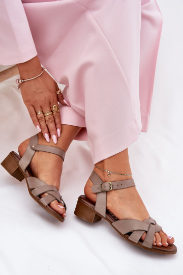 Damen-Sandalen auf zartem Absatz Zazoo 40372 sandfarben