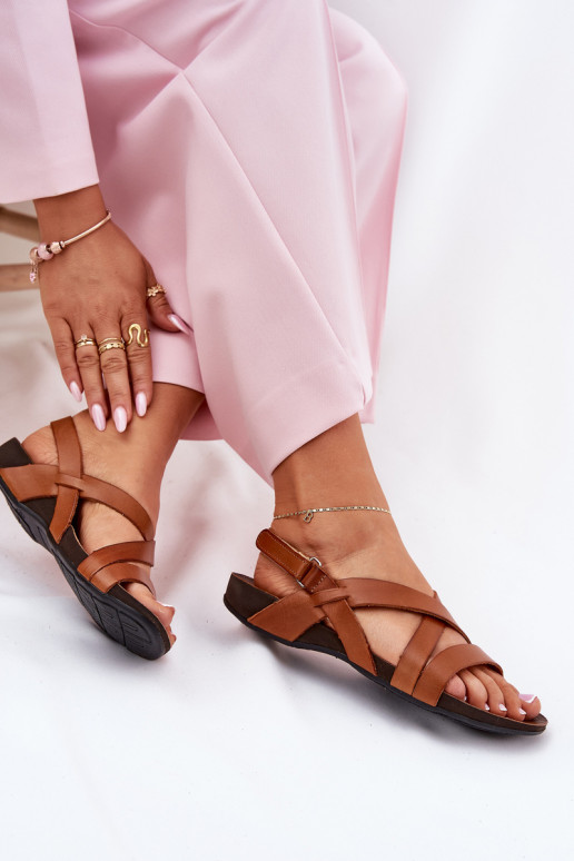 gleichschenklig Damensandalen Feminin Zazoo 40032 braune Farbe