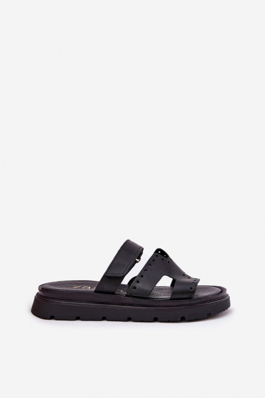 DamenhausschuheErmöglichtturalnej Skóry mit einer Plattform Zazoo 40440 schZuarze Farbe