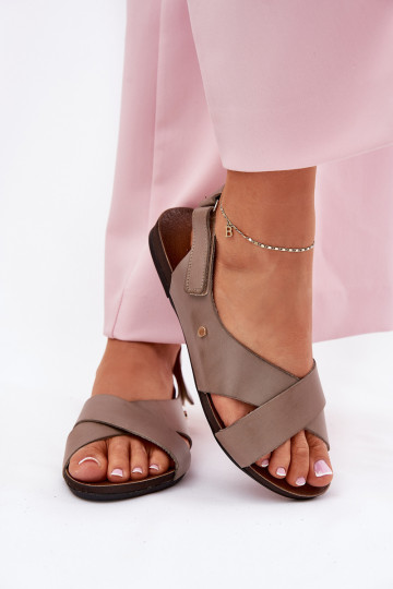 Damensandalen mit Klebeverschlüssen Zazoo 40141 Beige 2