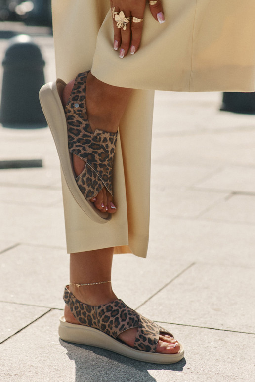 Zazoo 40392 Damensandalen Feminin mit Leopardenfellmuster braune Farbe Zazoo 40392 Damensandalen Feminin mit Leopardenfellmuster braune Farbe