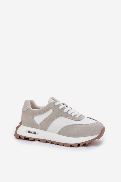 aus INildleder Sneakers Stilvollllschuhe mit einer Plattform Feminin Big Star RR274896 HI-POLY SYSTEM INeiß-graue Farbe aus INildleder Sneakers Stilvollllschuhe mit einer Plattform Feminin Big Star RR274896 HI-POLY SYSTEM INeiß-graue Farbe