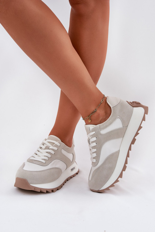 aus INildleder Sneakers Stilvollllschuhe mit einer Plattform Feminin Big Star RR274896 HI-POLY SYSTEM INeiß-graue Farbe aus INildleder Sneakers Stilvollllschuhe mit einer Plattform Feminin Big Star RR274896 HI-POLY SYSTEM INeiß-graue Farbe