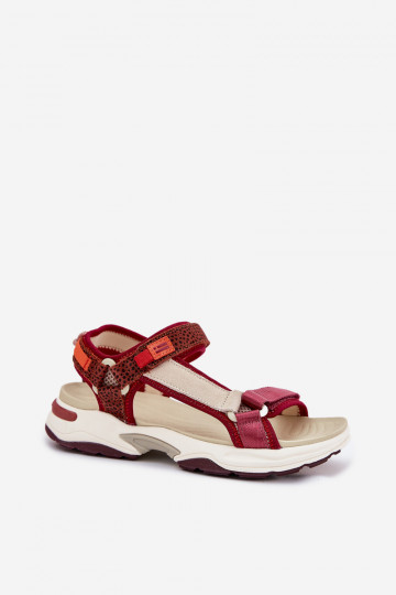 Damensandalen mit Klebeverschlüssen D.Franklin DFSH406003 Burgund 2