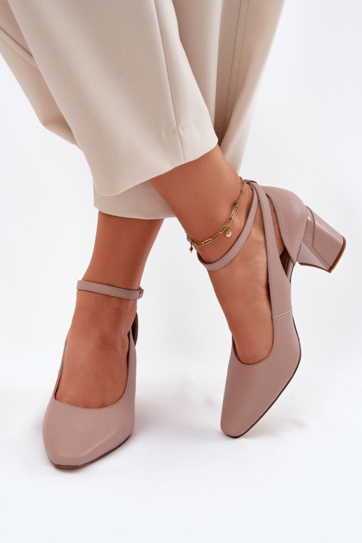 Haut Schuhe mit Absätzen Es mussciejka K6816-04 Beige