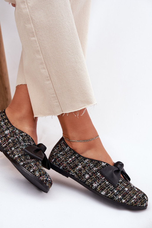 Ballerinas mit Bändern Laura Messi 2921 schZuarze Farbe