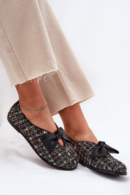 Ballerinas mit Bändern Laura Messi 2921 schZuarze Farbe