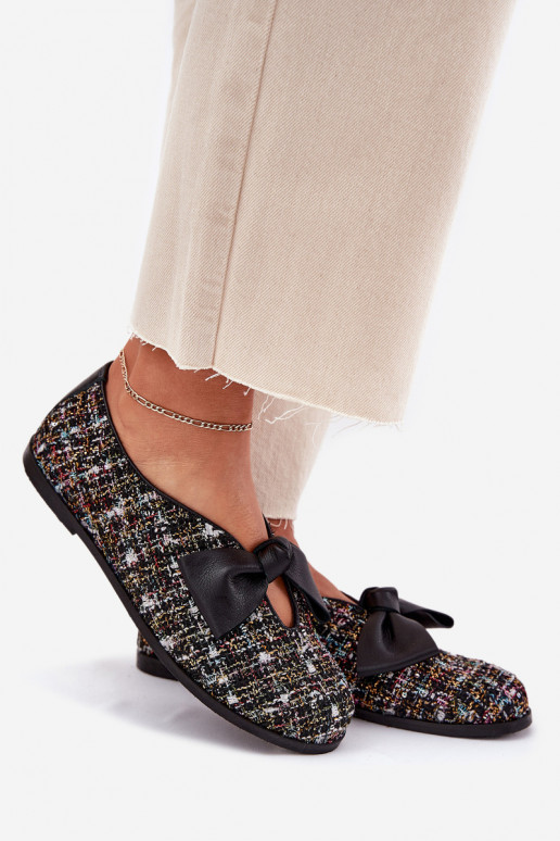 Ballerinas mit Bändern Laura Messi 2921 schZuarze Farbe