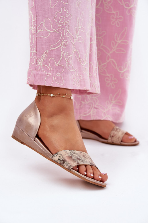 Damensandalen Es mussciejka 01971-71 goldene Farbe Damensandalen Es mussciejka 01971-71 goldene Farbe