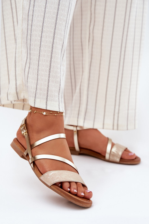 Damensandalen Feminin mit breiten Absätzen Es mussciejka 06966-25 goldene Farbe Damensandalen Feminin mit breiten Absätzen Es mussciejka 06966-25 goldene Farbe