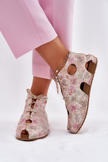 Gemustert Haut Stiefel Es mussciejka 03426-48 Beige 2