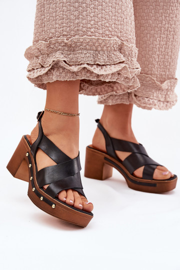 Damensandalen mit Absatz Zazoo 1081 schZuarze Farbe 2