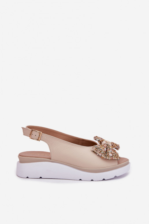 Damensandalen Feminin Auf einem Keil mit Bändern Zazoo 1882 Beige Damensandalen Feminin Auf einem Keil mit Bändern Zazoo 1882 Beige