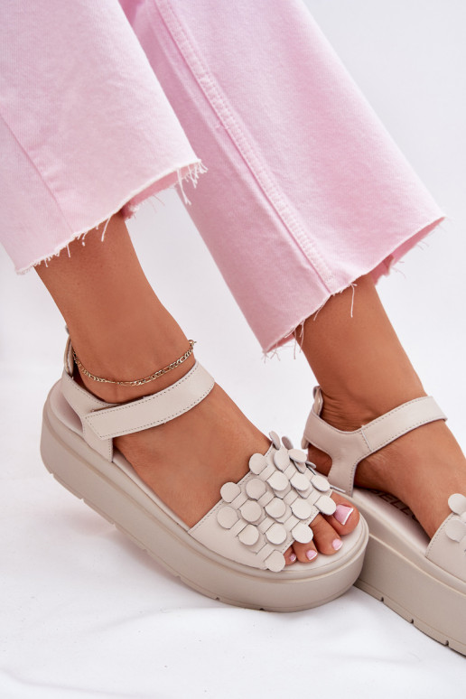 Damensandalen Feminin mit einer Plattform CheBello 4701 Beige Damensandalen Feminin mit einer Plattform CheBello 4701 Beige