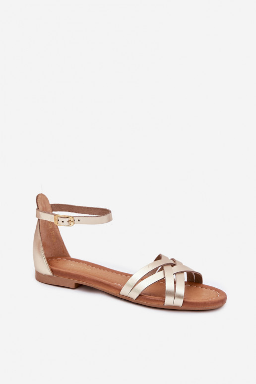 Damensandalen Feminin mit breiten Absätzen Es mussciejka 07029-25 goldene Farbe Damensandalen Feminin mit breiten Absätzen Es mussciejka 07029-25 goldene Farbe