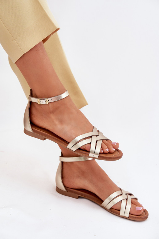 Damensandalen Feminin mit breiten Absätzen Es mussciejka 07029-25 goldene Farbe Damensandalen Feminin mit breiten Absätzen Es mussciejka 07029-25 goldene Farbe