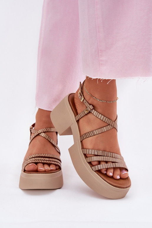 Damensandalen Feminin Es mussciejka 06990-25 goldene Farbe Damensandalen Feminin Es mussciejka 06990-25 goldene Farbe