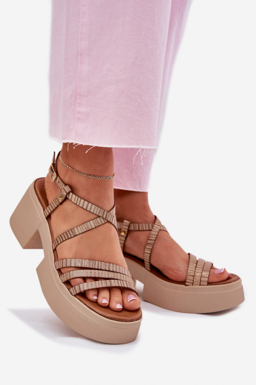 Damensandalen Feminin Es mussciejka 06990-25 goldene Farbe Damensandalen Feminin Es mussciejka 06990-25 goldene Farbe