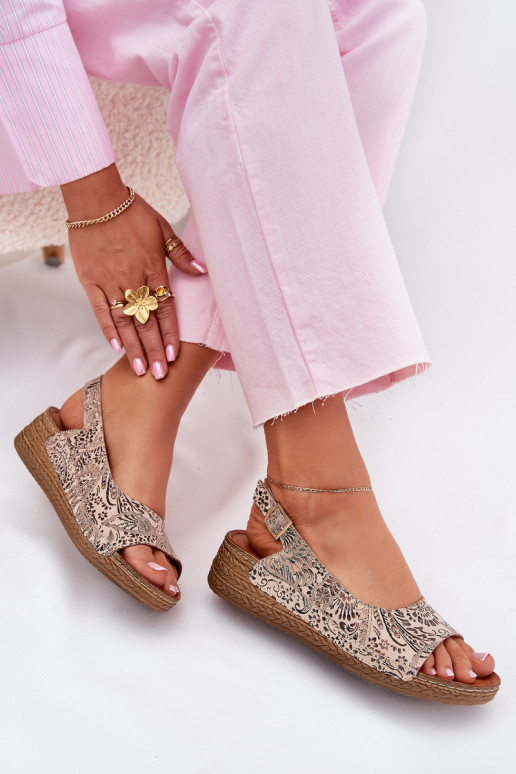 Damensandalen Feminin Auf einem Keil Es mussciejka L7069-04 Beige Damensandalen Feminin Auf einem Keil Es mussciejka L7069-04 Beige