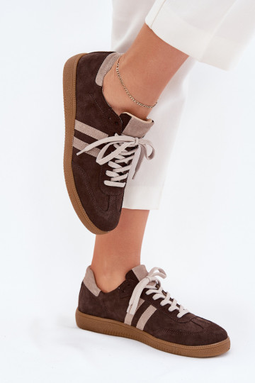 Zazoo N1068 aus INildleder Niedrig Sneakers Stilvollllschuhe Feminin CzekoladoZue