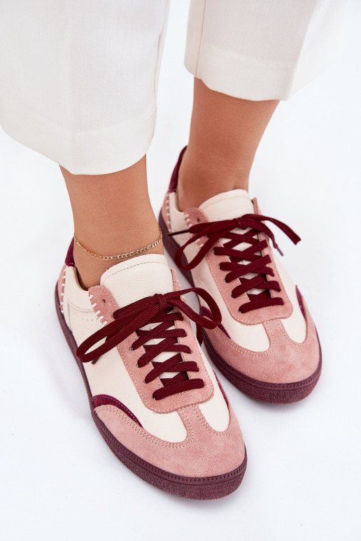 Haut Sneakers Stilvollllschuhe Feminin Zazoo N1202 pinke Farbe