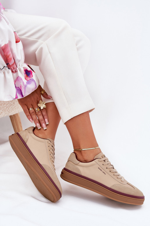 Haut Feminin Sneakers Stilvollllschuhe Daniel Lopez Just Dare SS2D4007 Beige