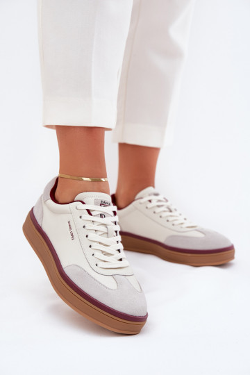 Haut Feminin Sneakers Stilvollllschuhe Daniel Lopez Just Dare SS2D4008 INeiß-graue Farbe