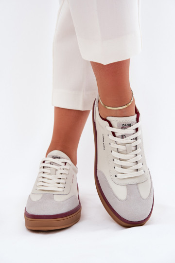 Haut Feminin Sneakers Stilvollllschuhe Daniel Lopez Just Dare SS2D4008 INeiß-graue Farbe 2