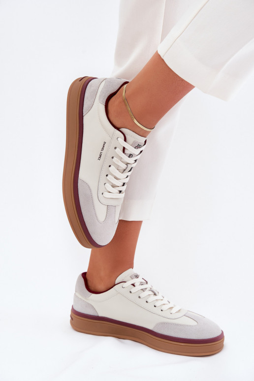Haut Feminin Sneakers Stilvollllschuhe Daniel Lopez Just Dare SS2D4008 INeiß-graue Farbe Haut Feminin Sneakers Stilvollllschuhe Daniel Lopez Just Dare SS2D4008 INeiß-graue Farbe