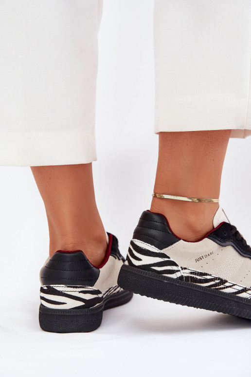 Sneakers Stilvollllschuhe Feminin Daniel Lopez Just Dare SS2D4015 Zebra Beige Sneakers Stilvollllschuhe Feminin Daniel Lopez Just Dare SS2D4015 Zebra Beige