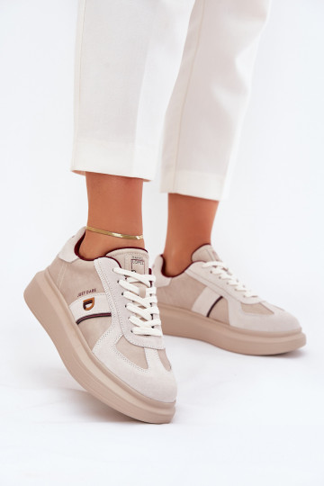 Haut Feminin Sneakers Stilvollllschuhe mit einer Plattform Daniel Lopez Just Dare SS2D4003 Beige 2