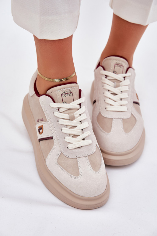 Haut Feminin Sneakers Stilvollllschuhe mit einer Plattform Daniel Lopez Just Dare SS2D4003 Beige Haut Feminin Sneakers Stilvollllschuhe mit einer Plattform Daniel Lopez Just Dare SS2D4003 Beige