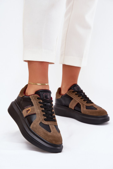 Haut Feminin Sneakers Stilvollllschuhe mit einer Plattform Daniel Lopez Just Dare SS2D4001 schZuarze Farbe