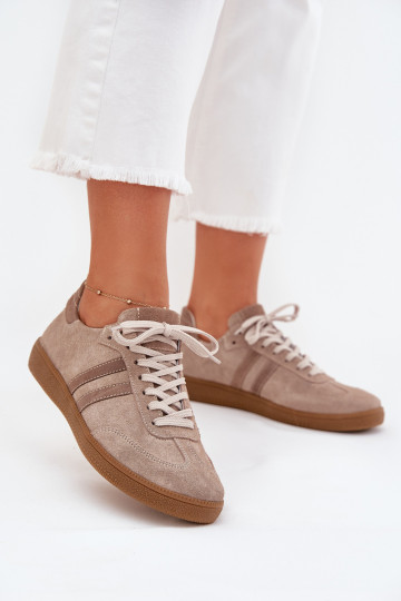 Zazoo N1068 aus INildleder Niedrig Sneakers Stilvollllschuhe Feminin Beige