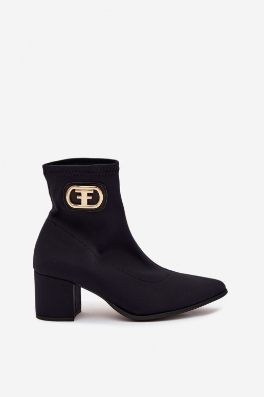 Damenstiefel Ze goldene Farbem Detalem Zazoo 3128 schZuarze Farbe