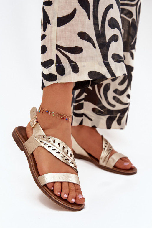 DamensandalenErmöglichtturalnej Skóry mit breiten Absätzen Zazoo 3564 goldene Farbe DamensandalenErmöglichtturalnej Skóry mit breiten Absätzen Zazoo 3564 goldene Farbe