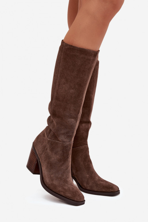 aus INildleder Stiefel mit Absätzen Sperren braune Farbe Lissara aus INildleder Stiefel mit Absätzen Sperren braune Farbe Lissara